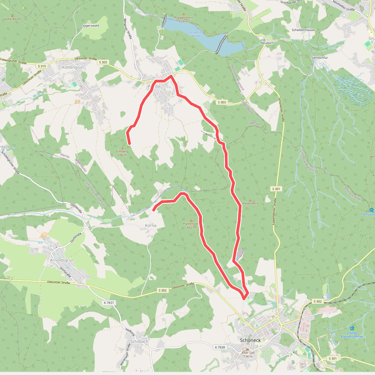 Gelbe Wandermarkierung