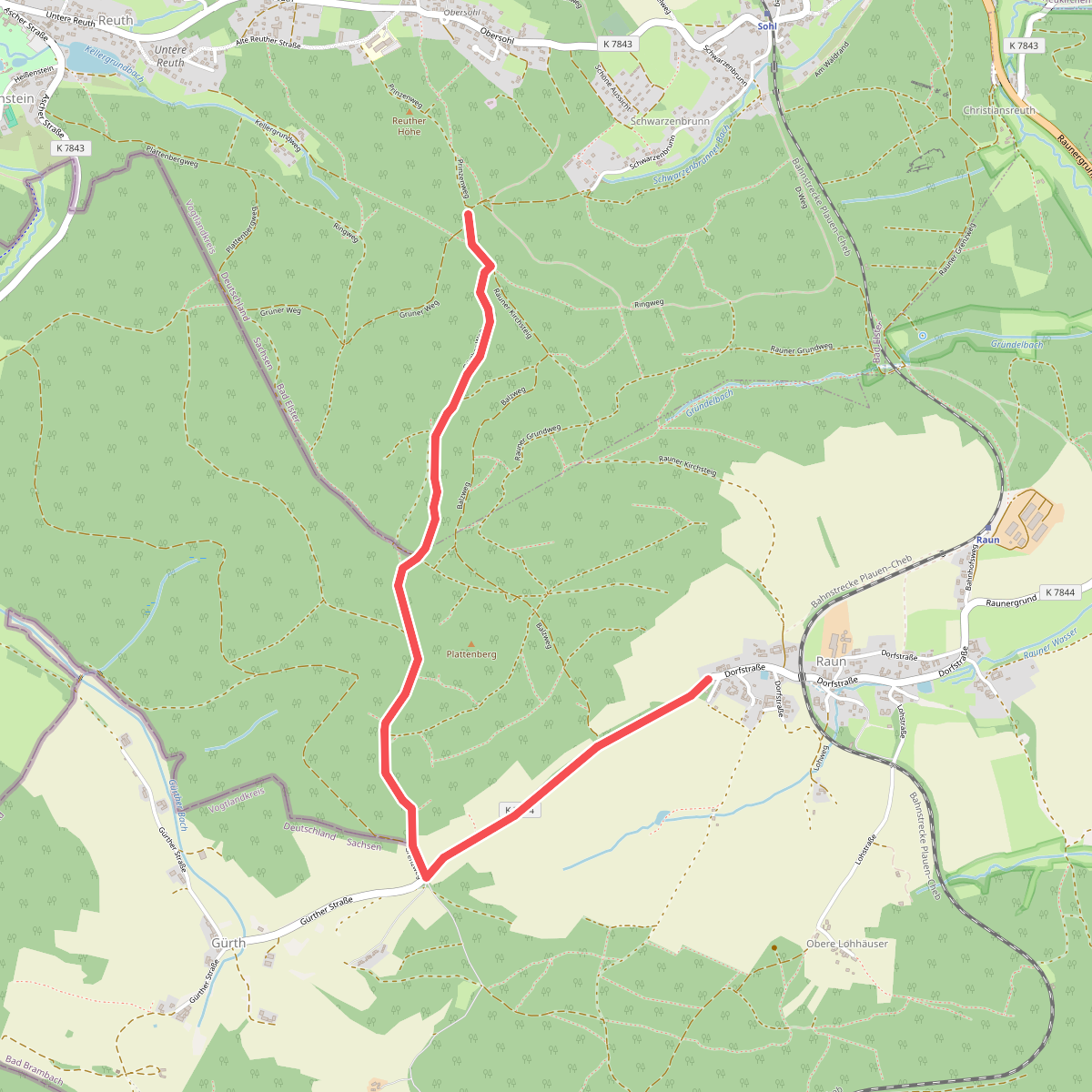 Wanderweg gelber Strich