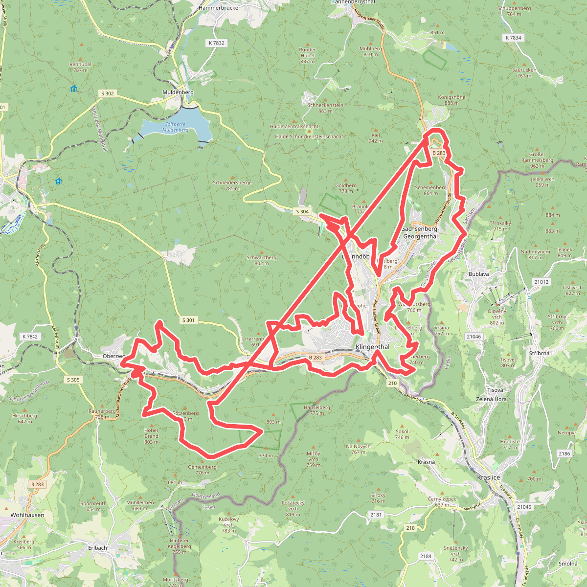Höhensteig Rundwanderweg Klingenthal-Zwota