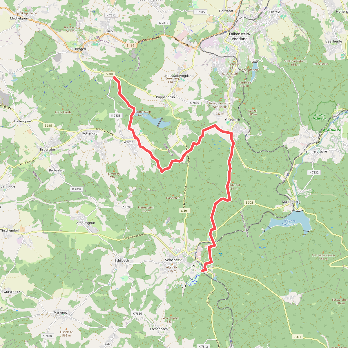 Grüne Wandermarkierung