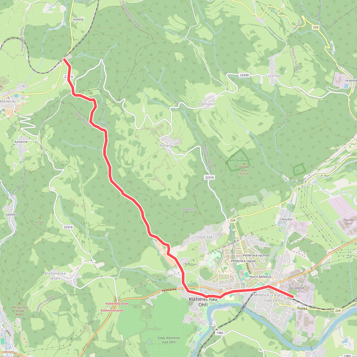 [M] Klášterec nad Ohří (žst.) - Měděnec (žst.)