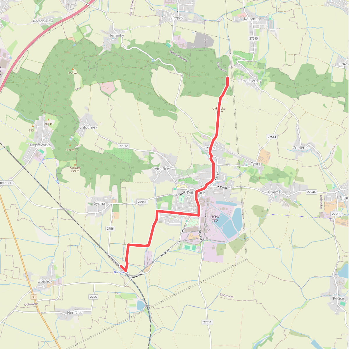 [Ž] Dobrovice žst - Nad Zákoutím (rozc.)