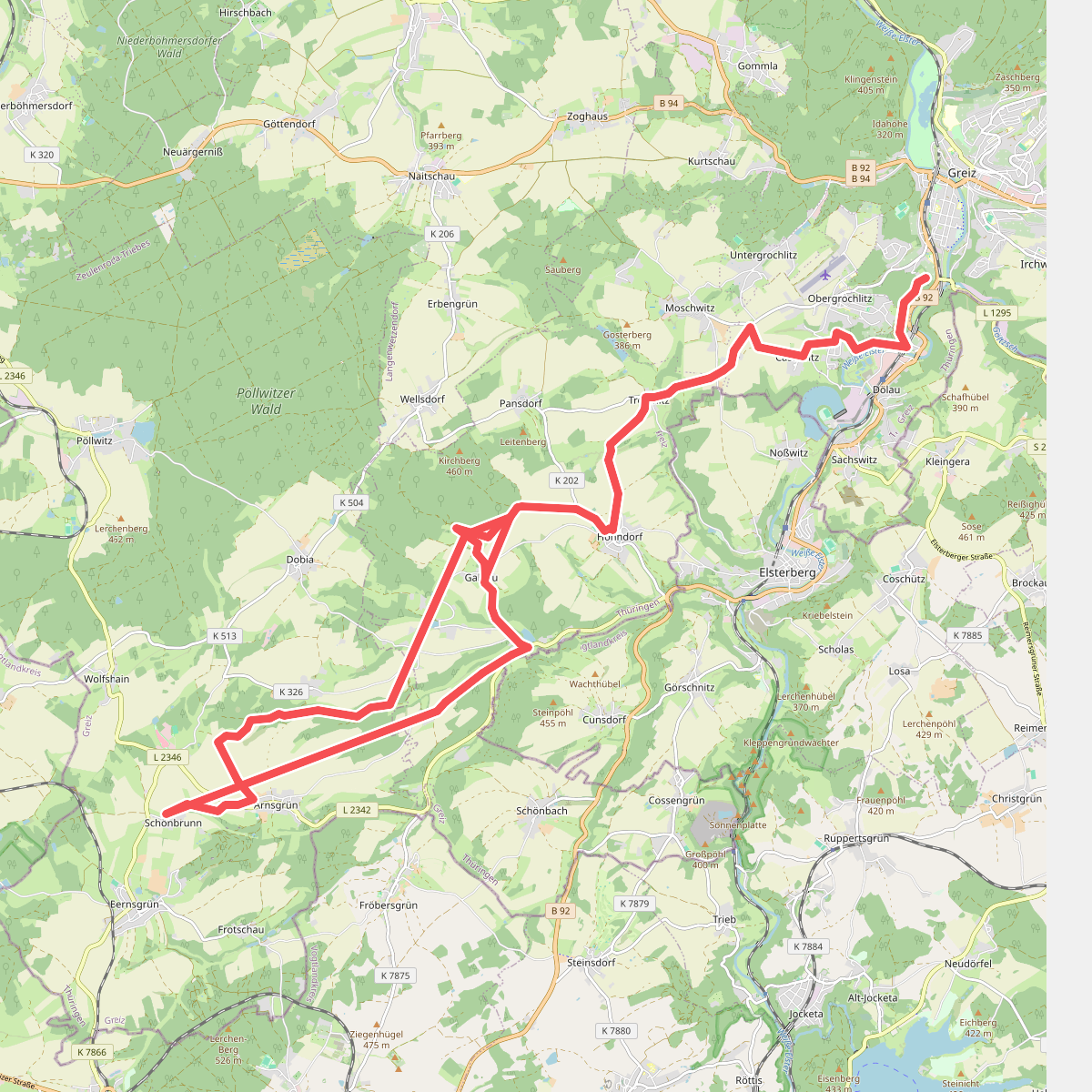 Greiz Bhf - Caselwitz - Hohndorf