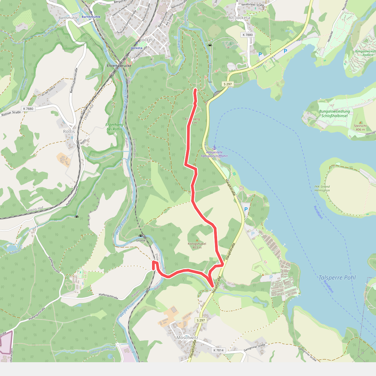 Wanderweg roter Balken