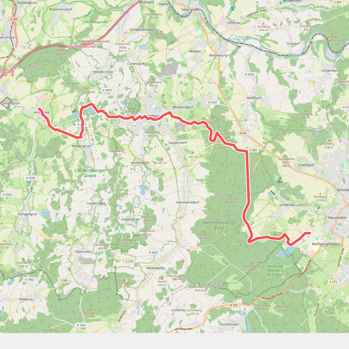 Jakobsweg Silberberg (Variante Kirchberg–Hirschfeld)