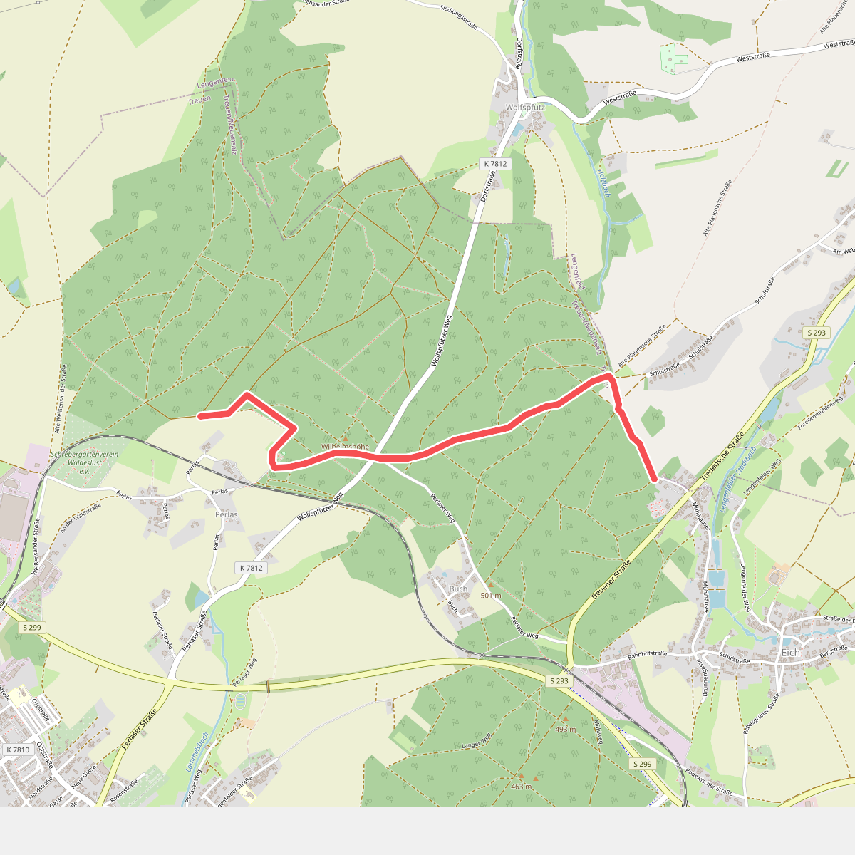Wanderweg blauer Balken