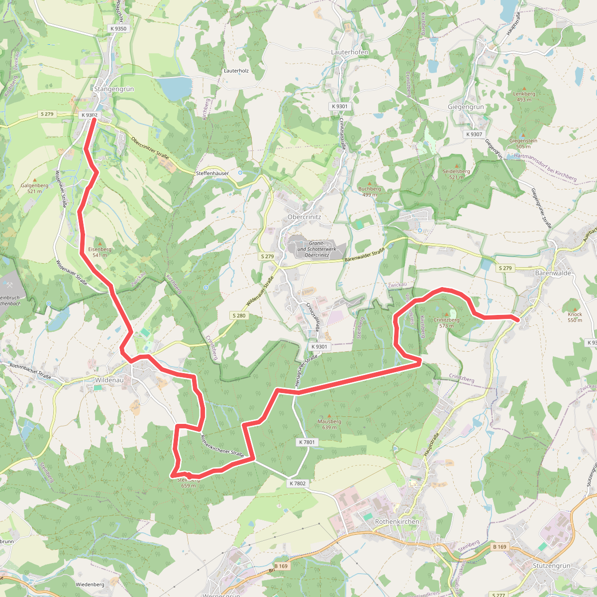 grün Bärenwalde-Steinberg-Stangengrün