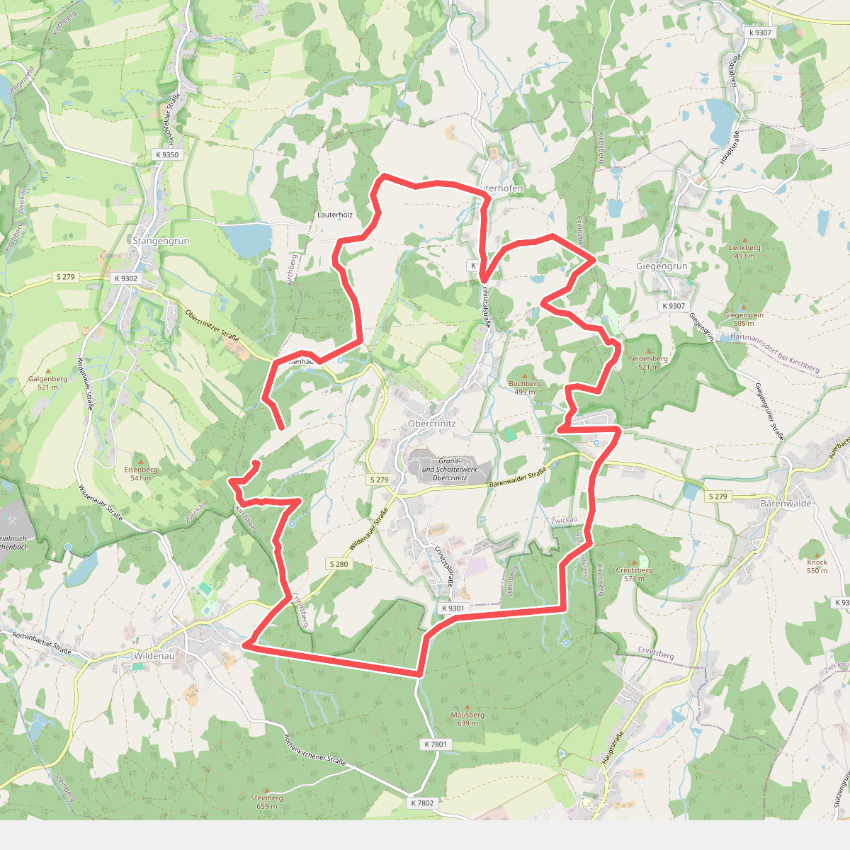 Obercrinitzer Rundweg gem. Wegweisern