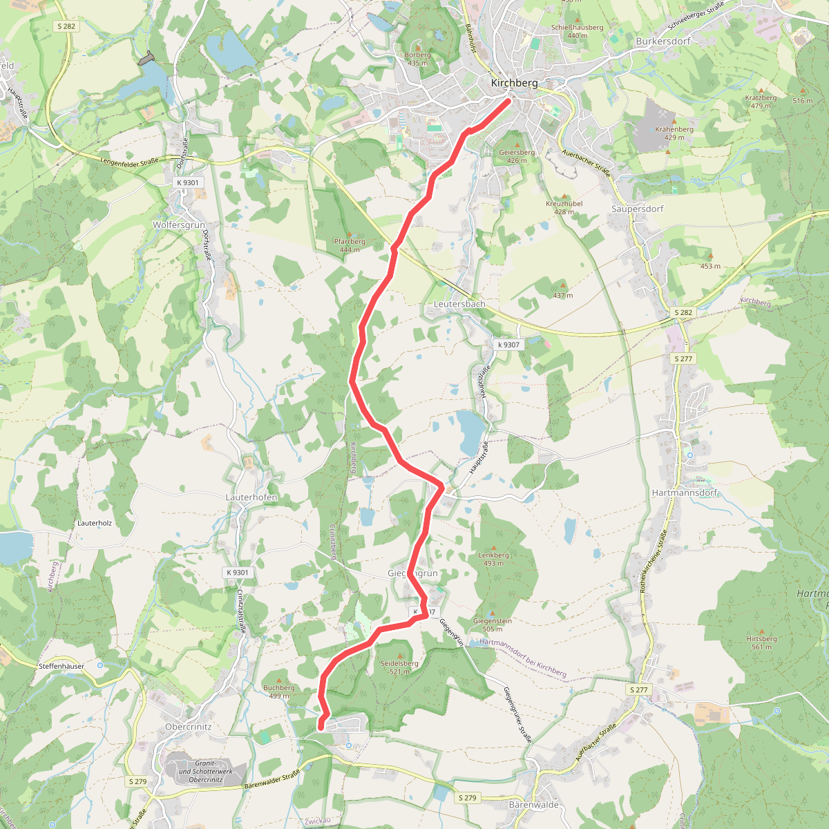 Ww Kirchberg - Giegengrün - Obercrinitz