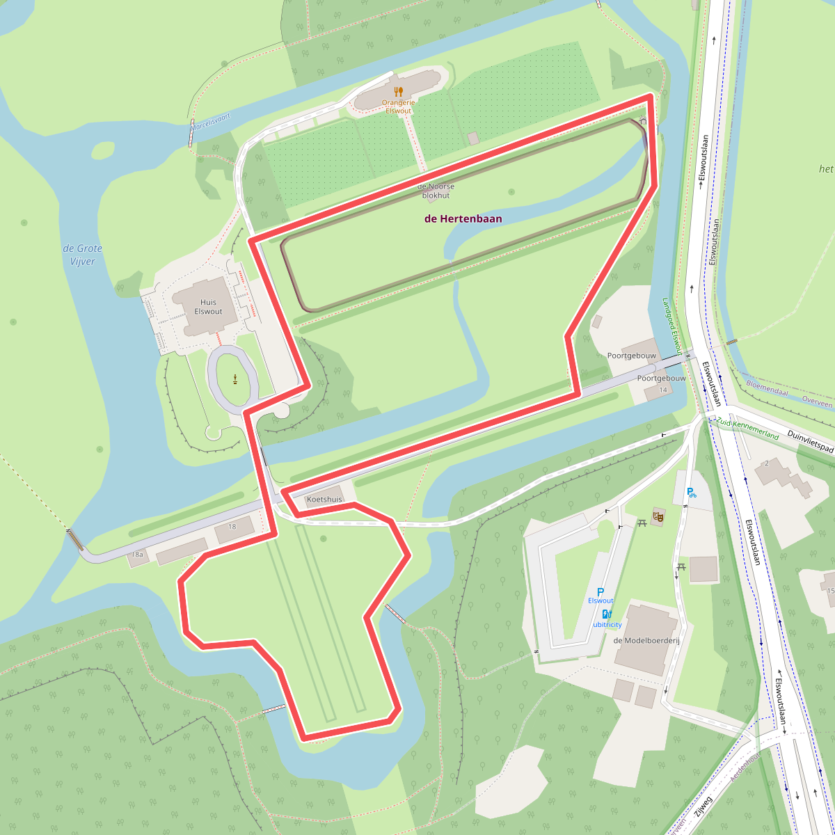 Wandelroute Elswout groen