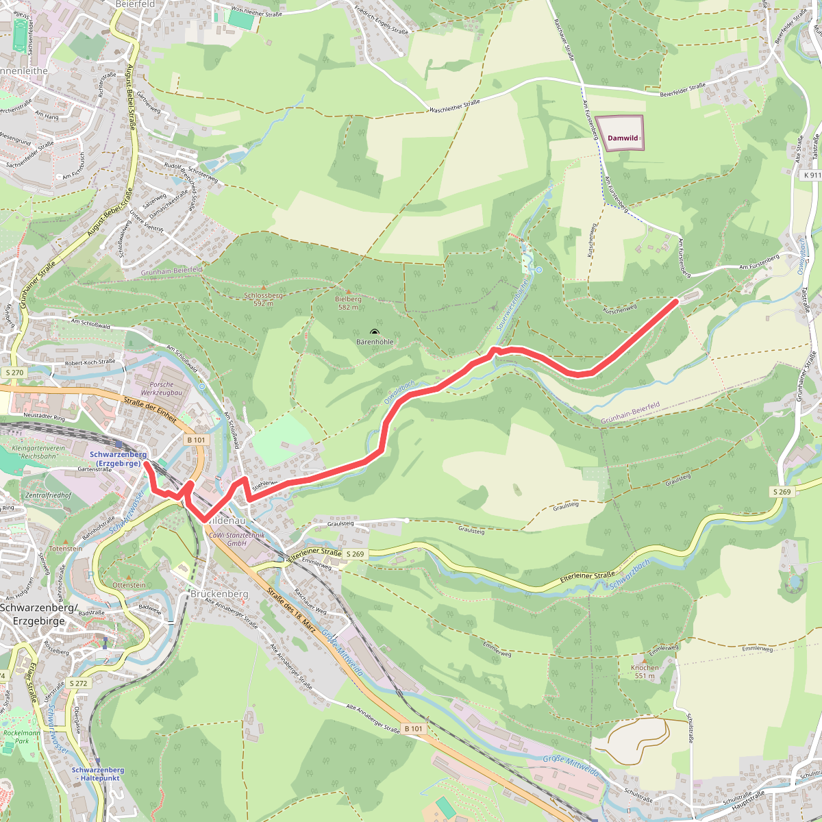 Schwarzenberg Bhf - Köhlerhütte