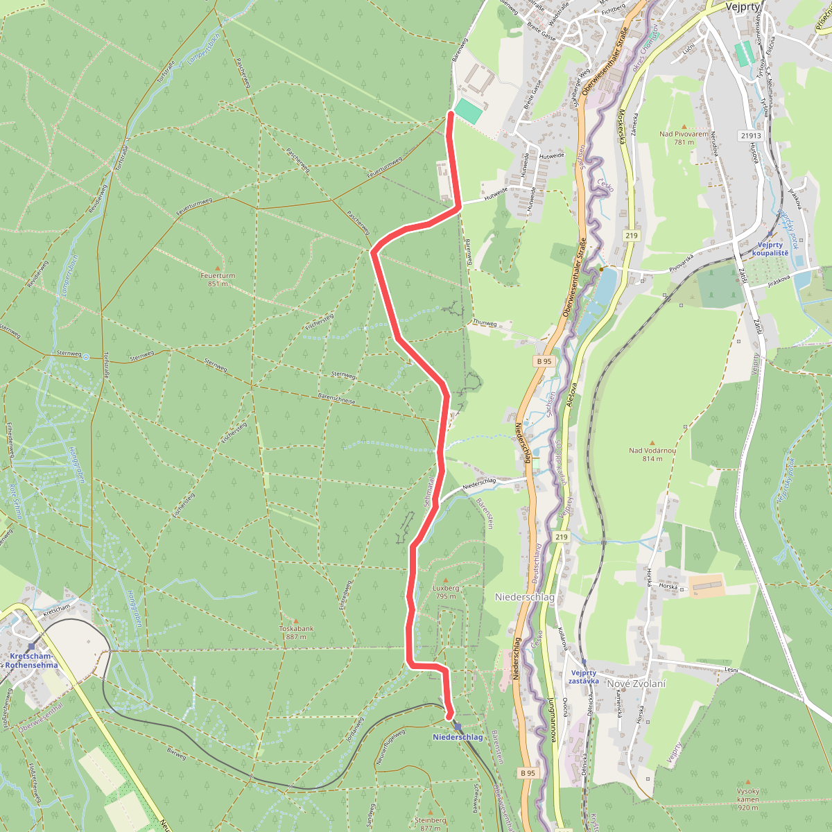 Wanderweg gruen-strich Baerenstein