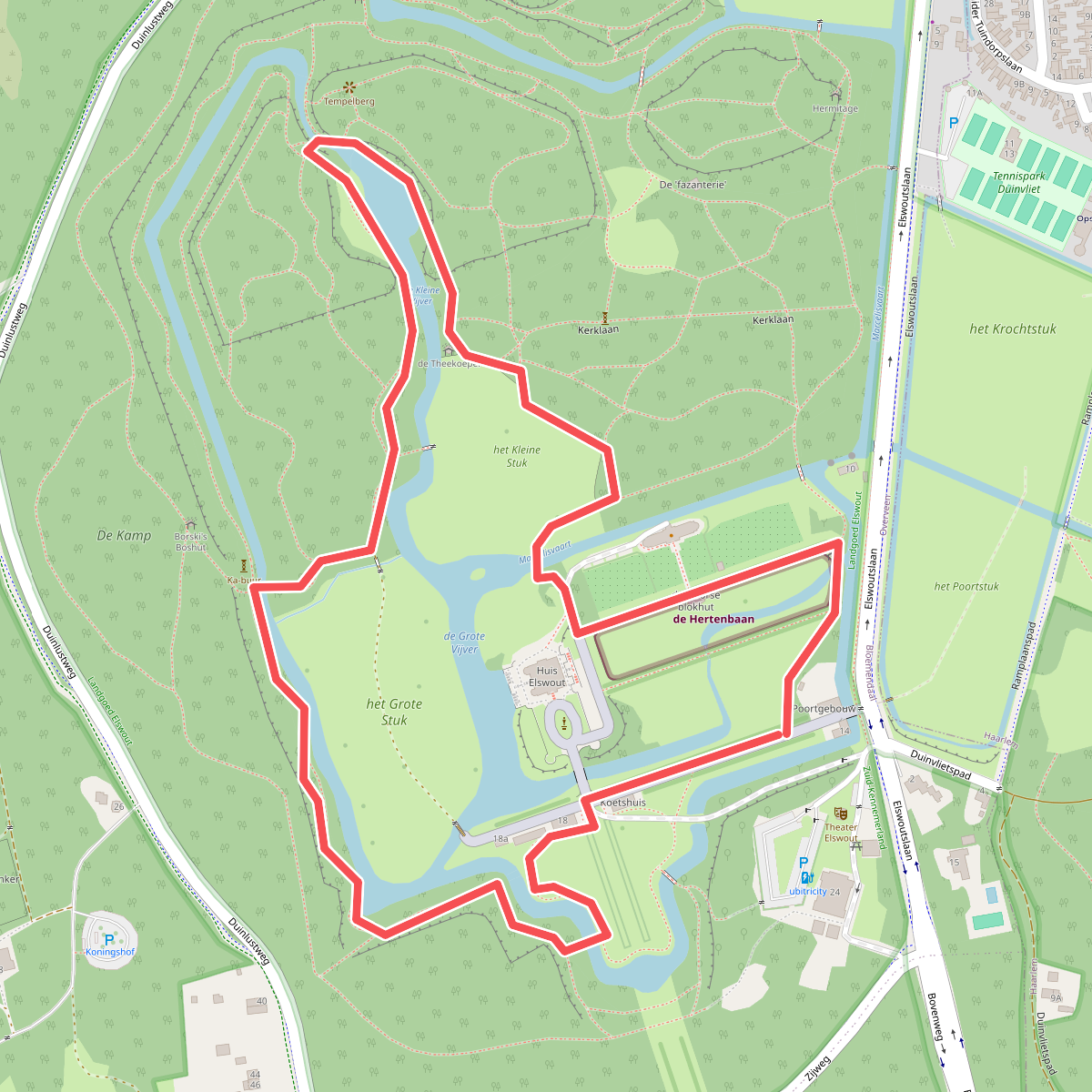 Wandelroute Elswout blauw