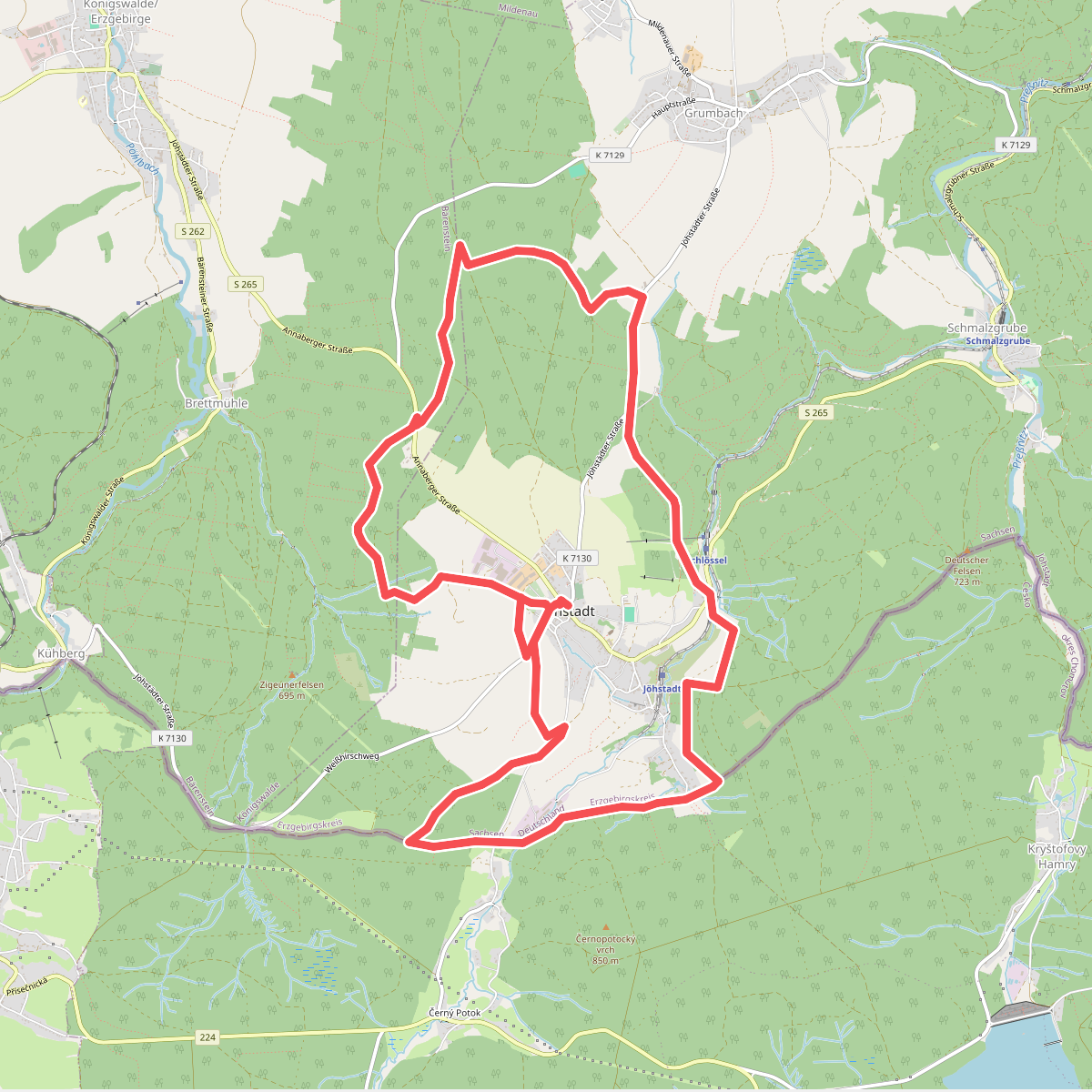 Rundweg Joehstadt gelb-strich