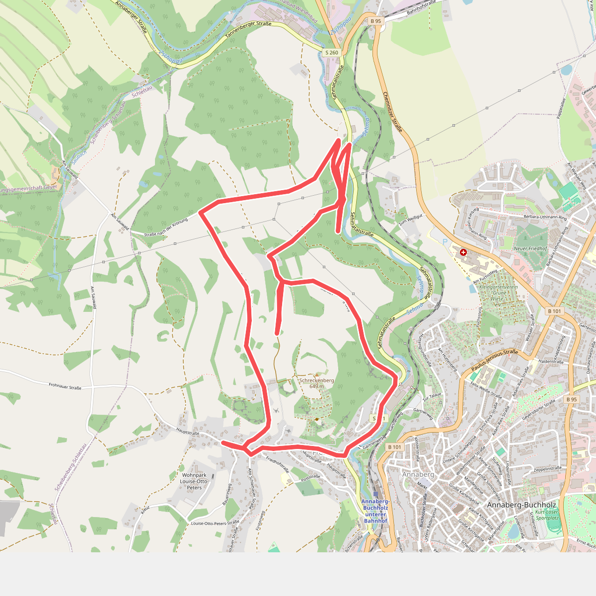 Wanderweg Bergbaulehrpfad Frohnauer Weg