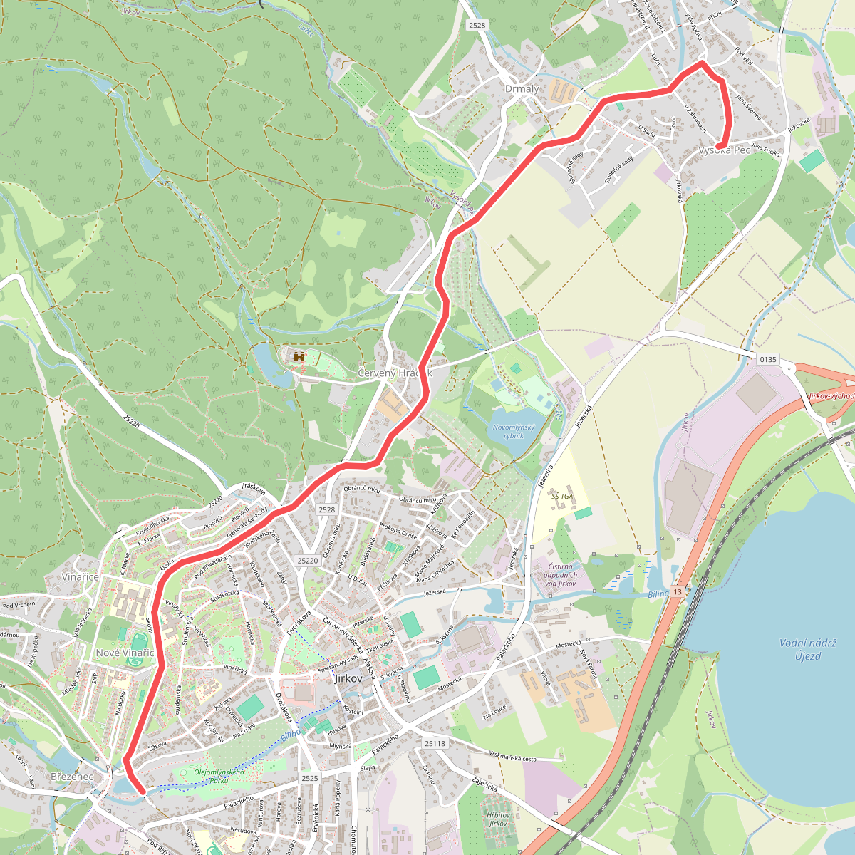 [M] Vysoká Pec - Jirkov, U rybníka (rest.)