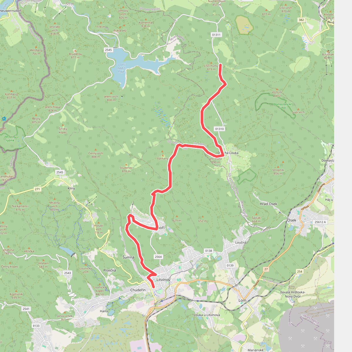[M] Litvínov (rozc.) - Vilejšov (zaniklá obec)