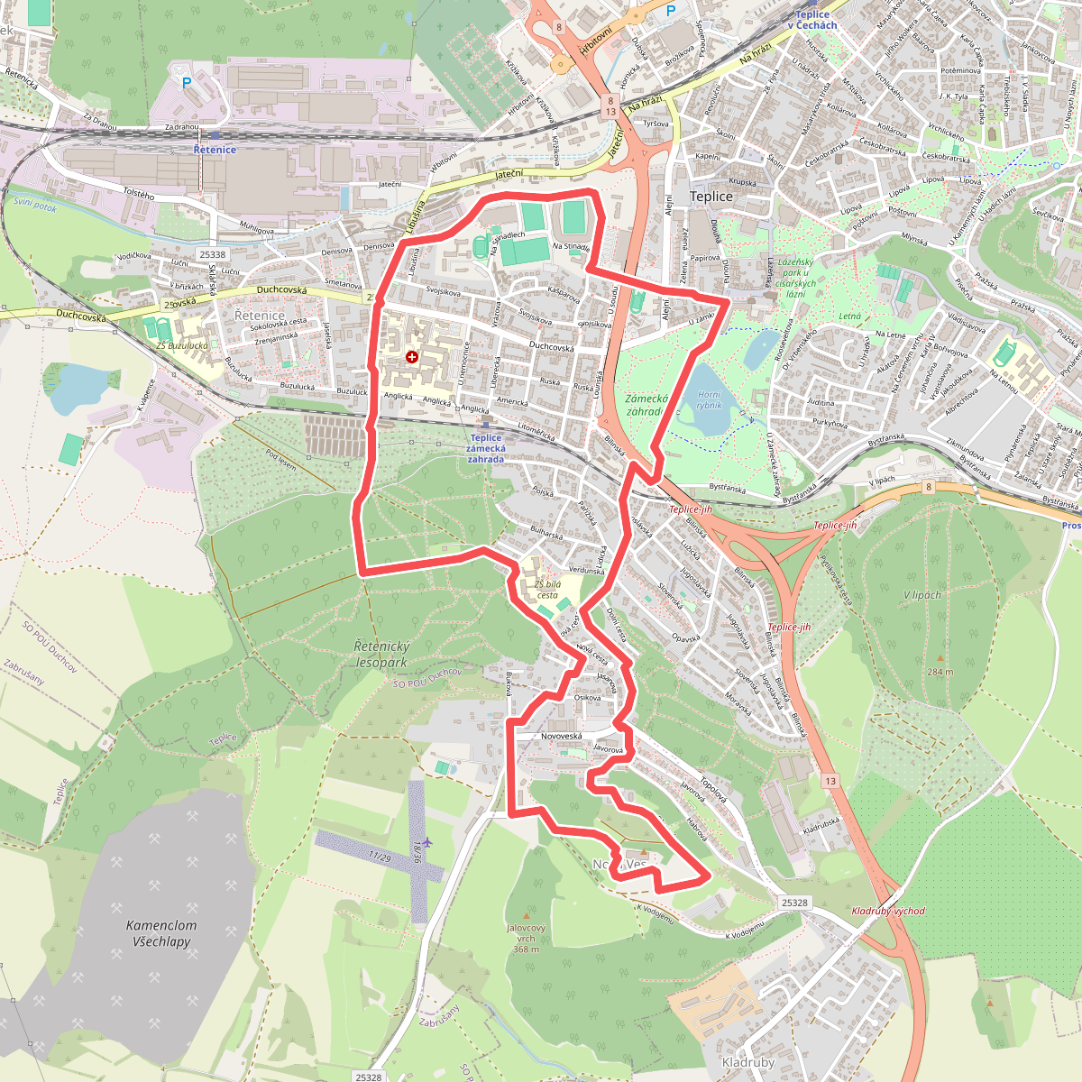 [M] Teplice - modrý vycházkový okruh