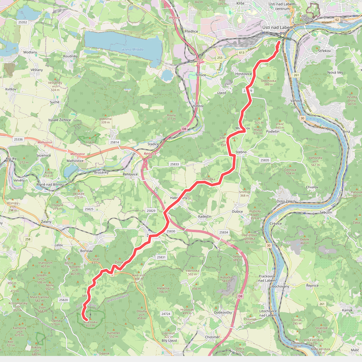 [Č] Ústí n. Labem, Větruše - Milešovka (rozc.)