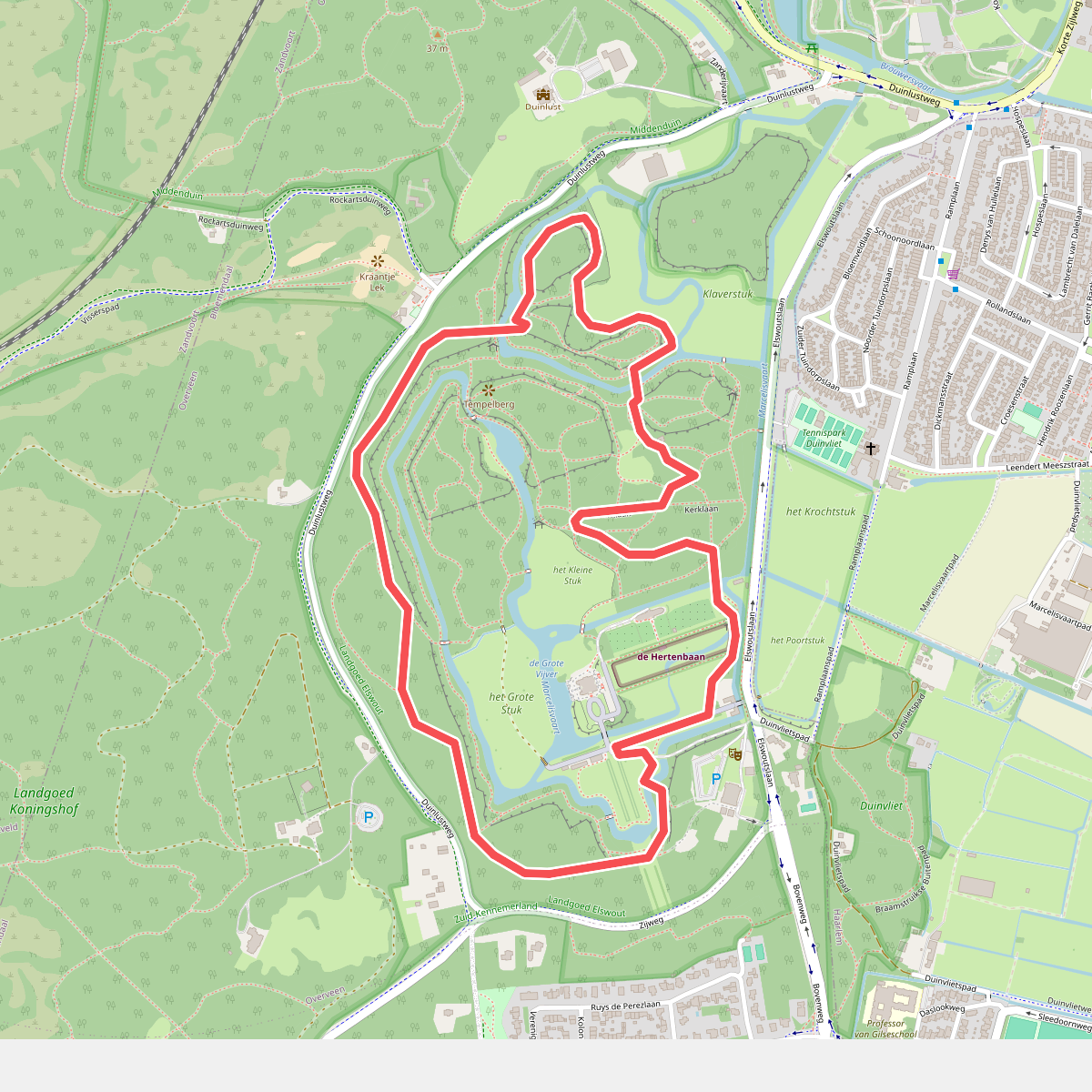 Wandelroute Elswout rood