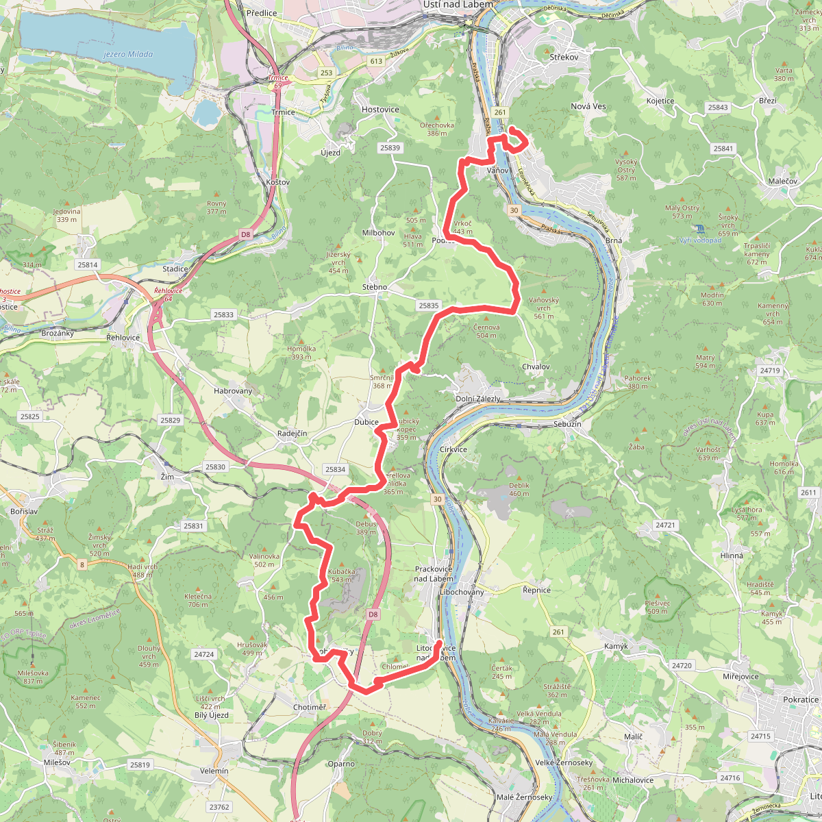 [Ž] Litochovice nad Labem žst - Střekov hrad