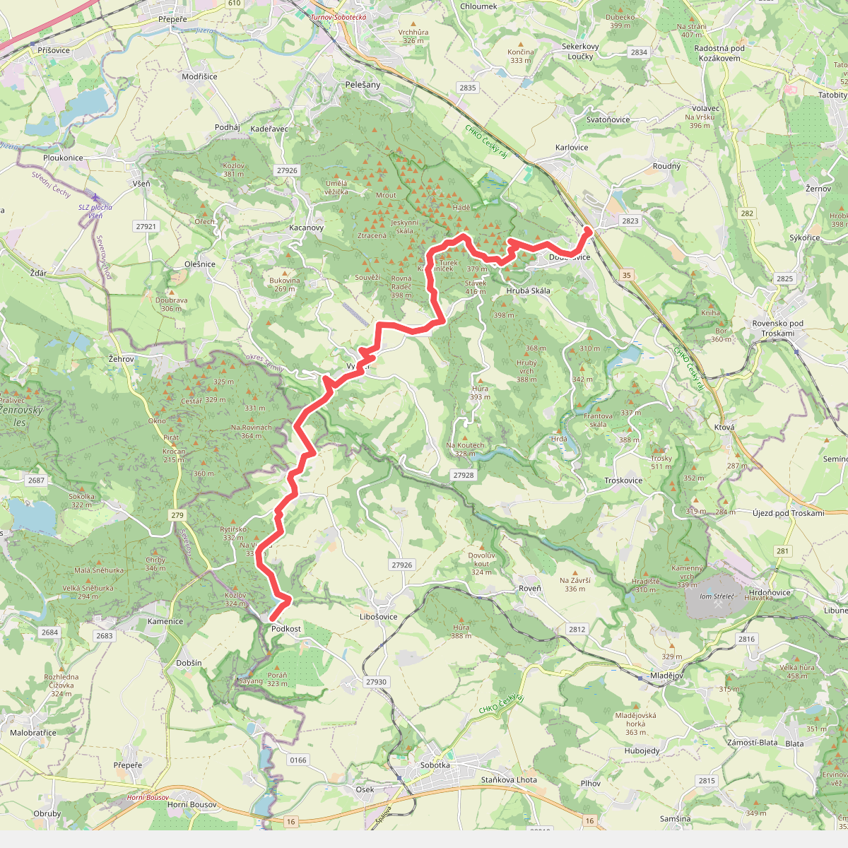 [M] Hrubá Skála (žst.) - Kost (bus)