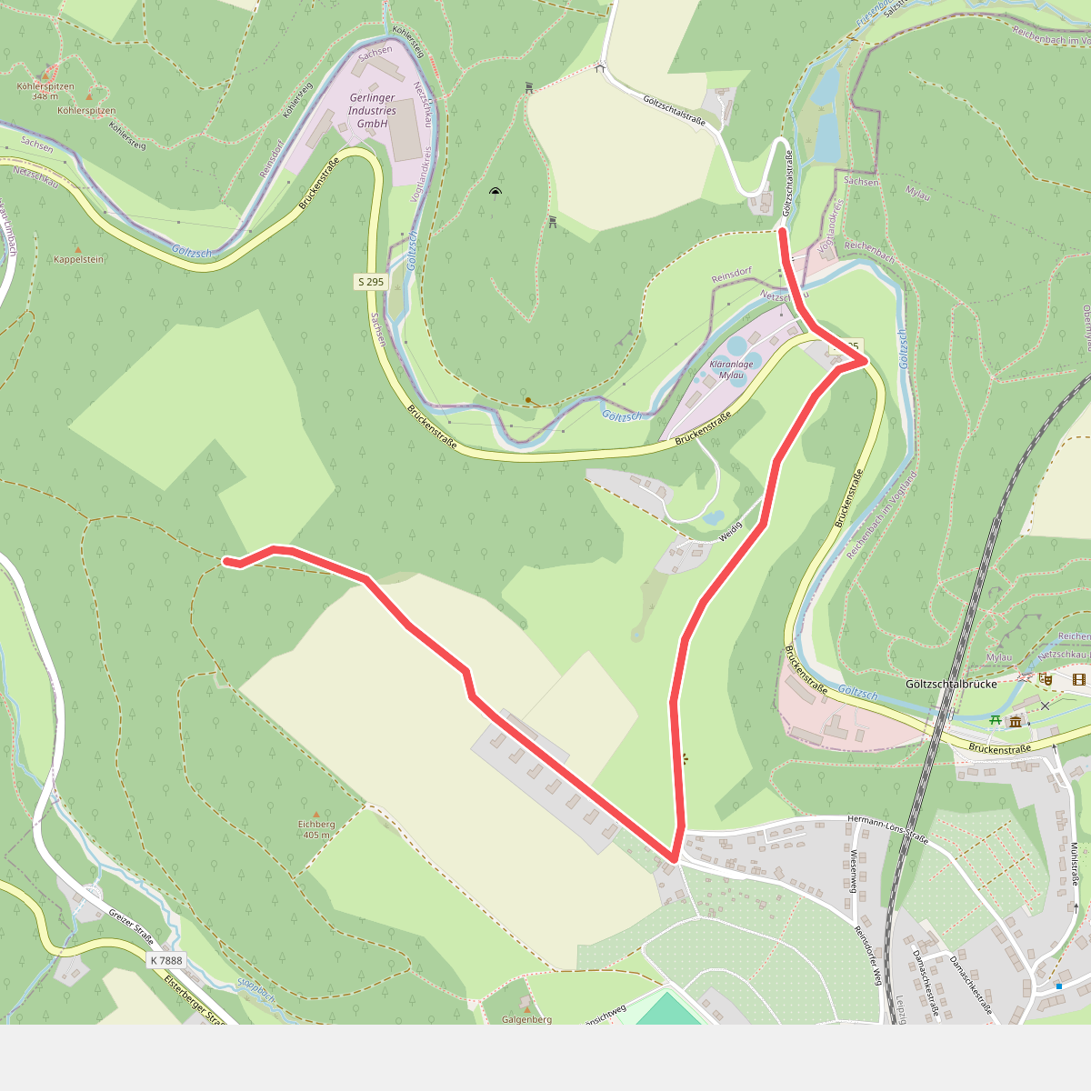 Wanderweg gelber Balken