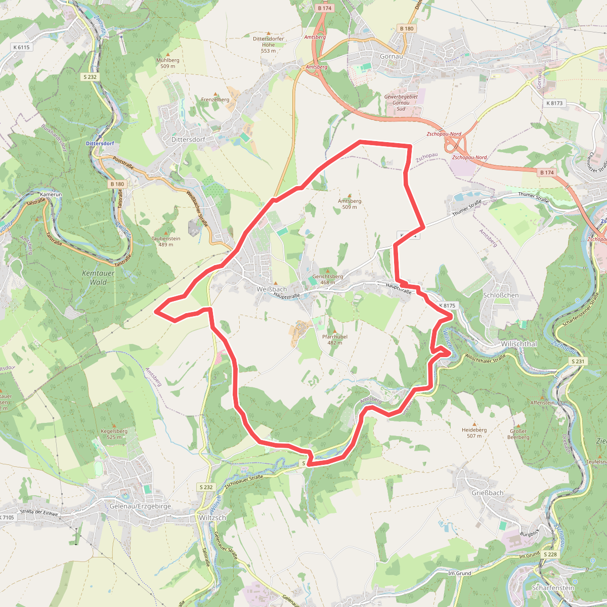 Rundweg Weißbach z.T. fehlende Markierung