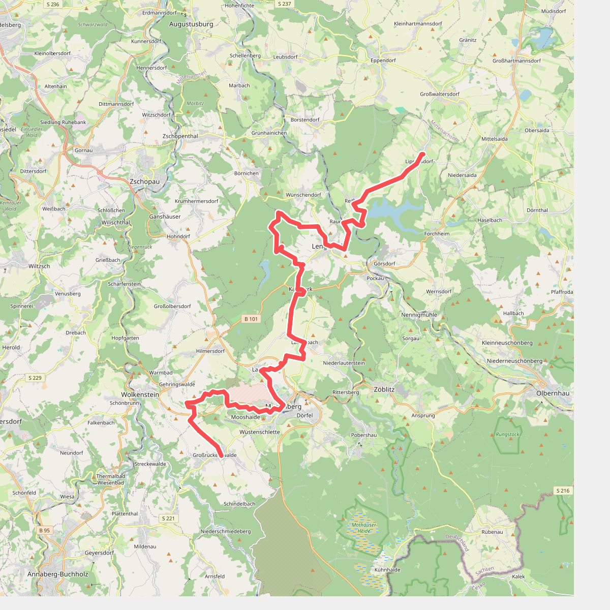 Fernwanderweg Görlitz – Greiz (Teil: Lippersdorf – Grossrückerswalde)