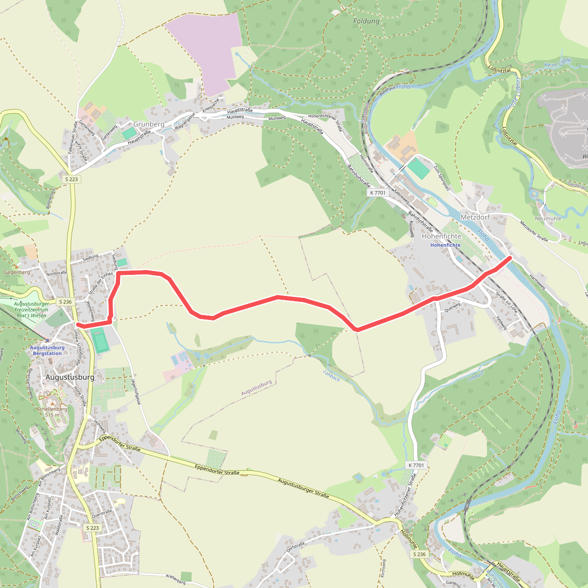 Wanderweg Schloß Augustusburg - Eppendorf