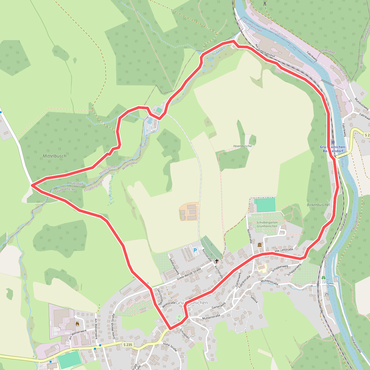 WW gelb Rundweg Gruenhainichen Nord