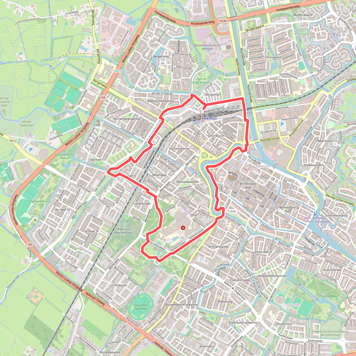 Oranje route vanaf startpunt Westerhout