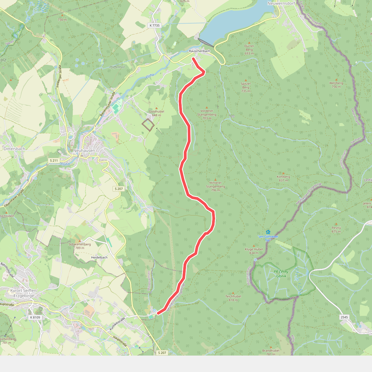 Wanderweg Bad Einsiedel - Rauschenbach