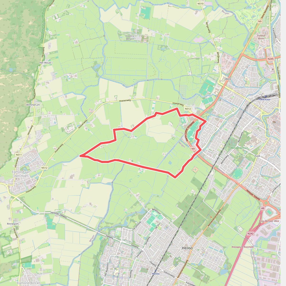 Oranje route vanaf startpunt Olympiapark