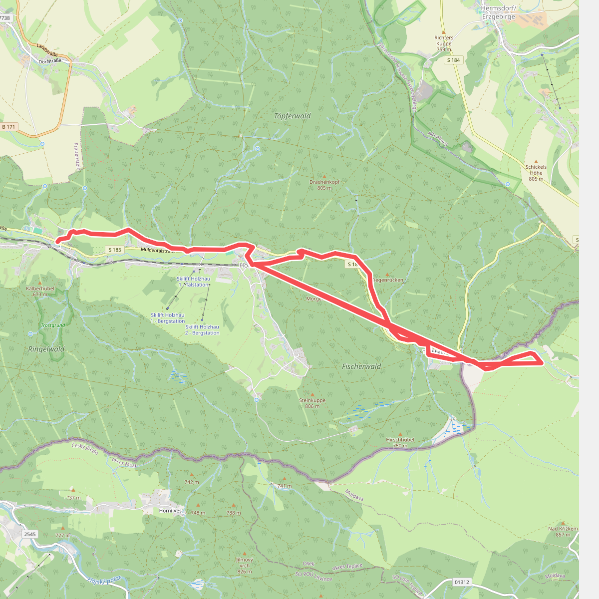 Roter Balken bei Holzhau