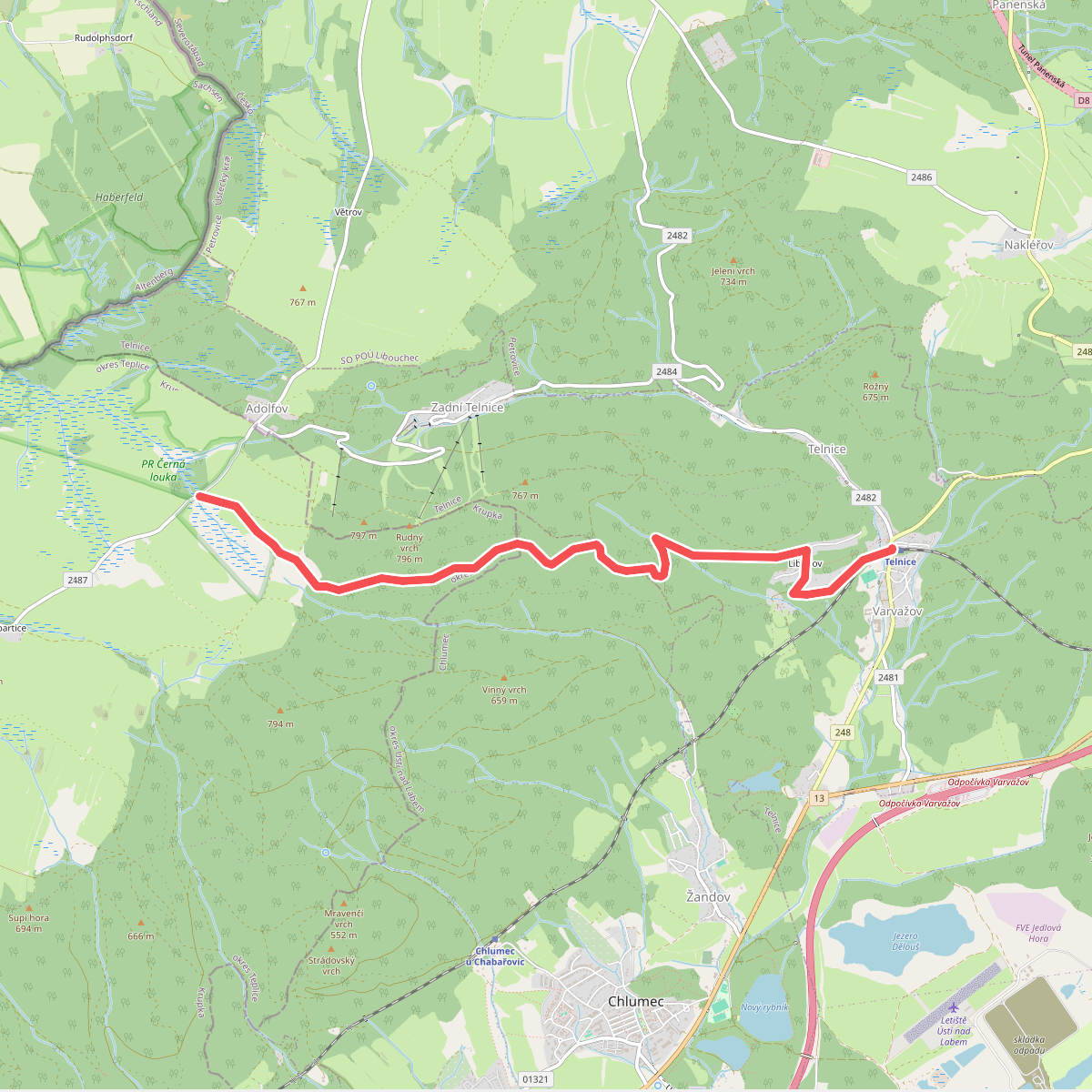 [M] U Adolfova (rozc.) - Telnice (žst.)