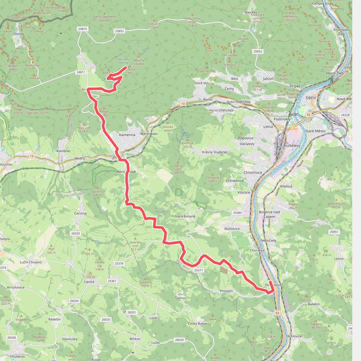 [Z] Děčín - Děčínský Sněžník - Dobkovice