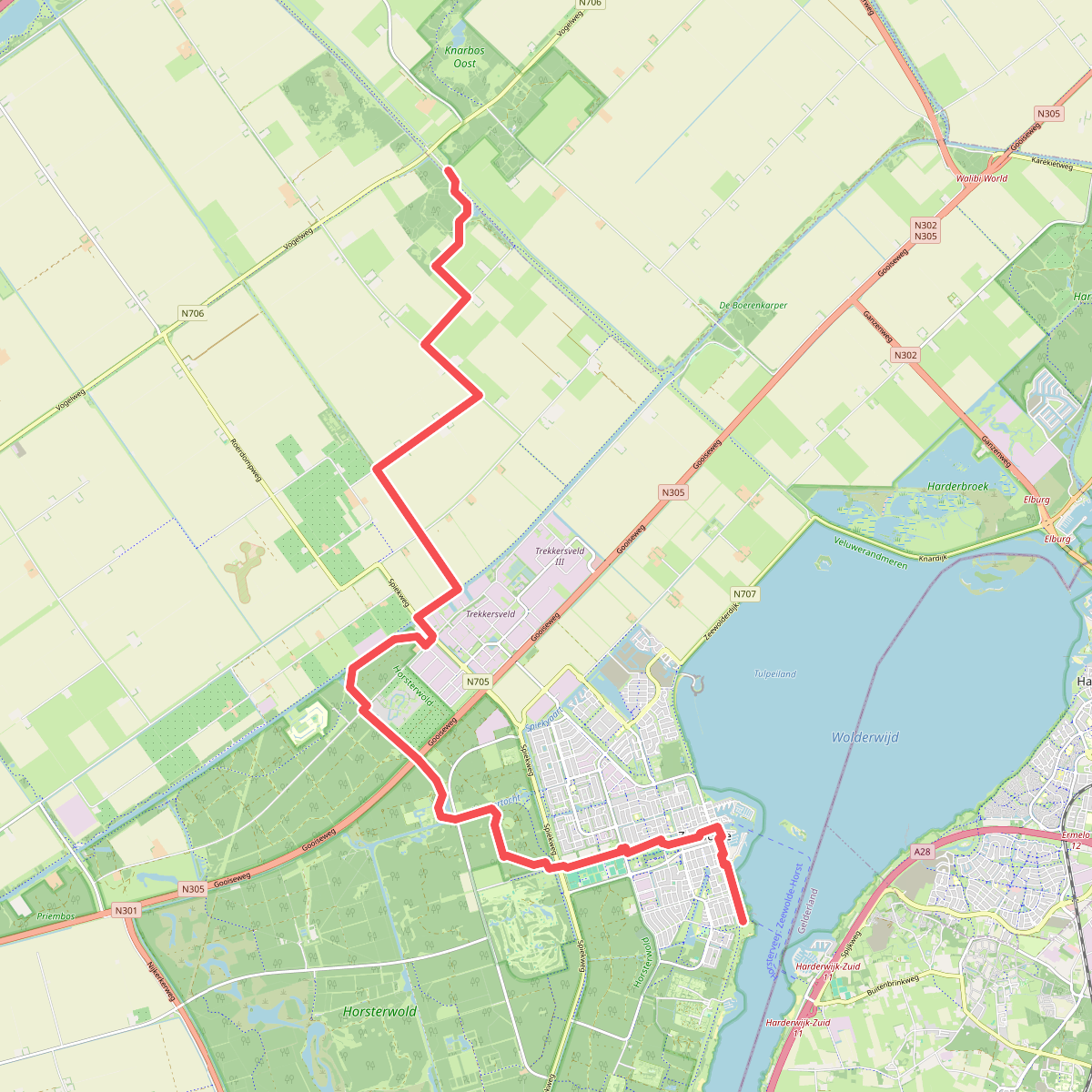 Knarbos - Zeewolde · Pionierspad etappe 8