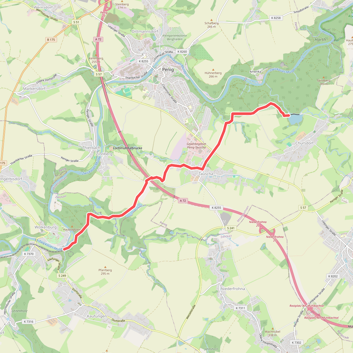 Wanderweg Wolkenburg – Tauscha – Höllmühle