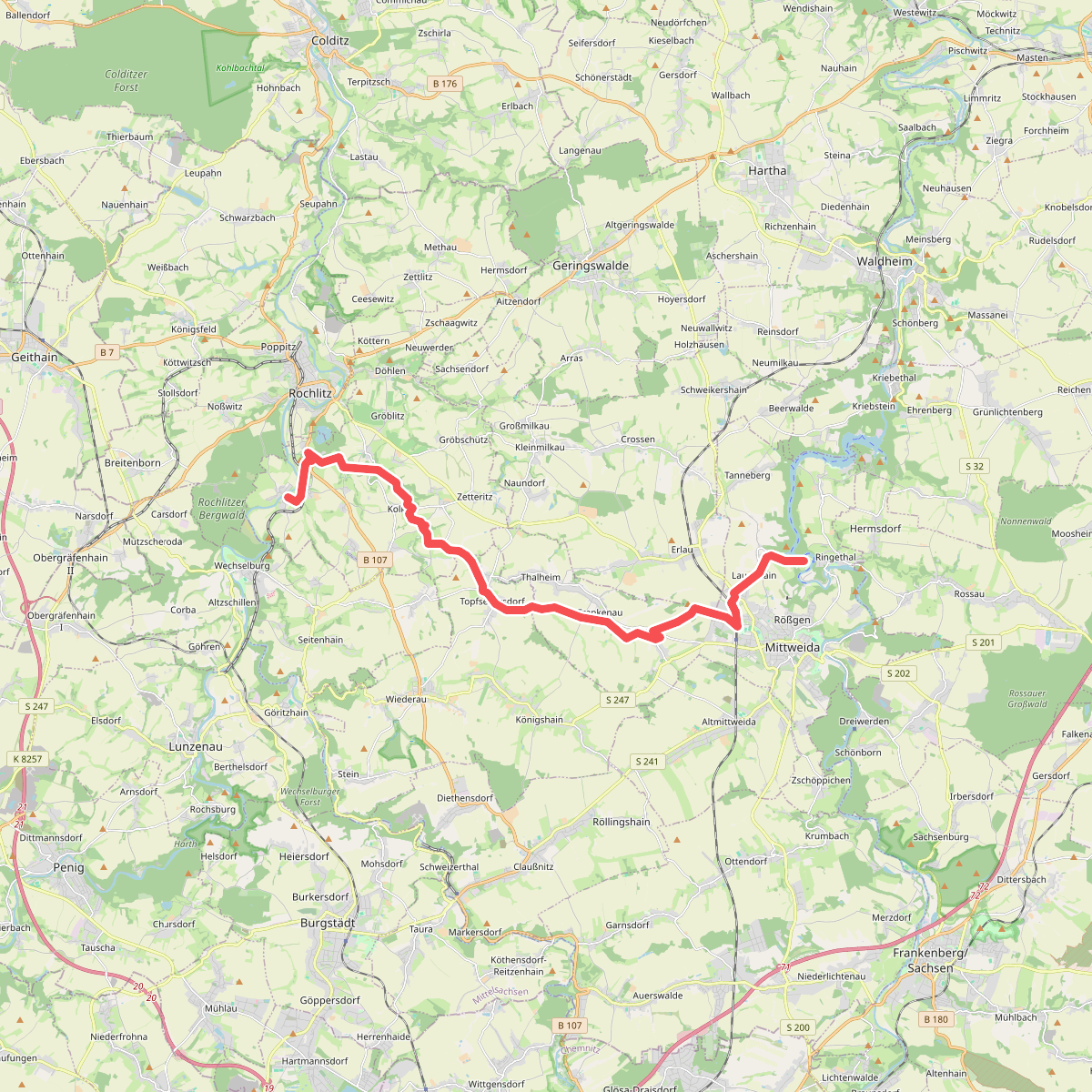 Wanderweg Erlbachtalweg Fischheim – Lauenhain