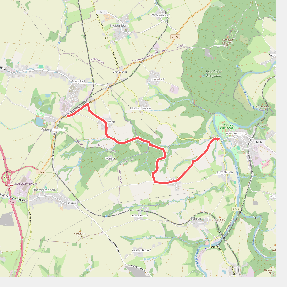 Dölitzschtalweg Wechselburg – Dölitzsch