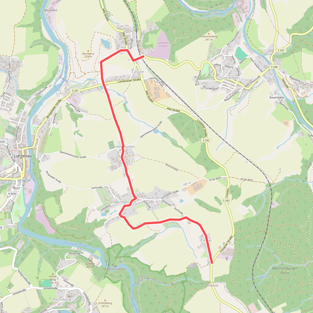 Wanderweg Berthelsdorf – Hohenkirchen – Lunzenau