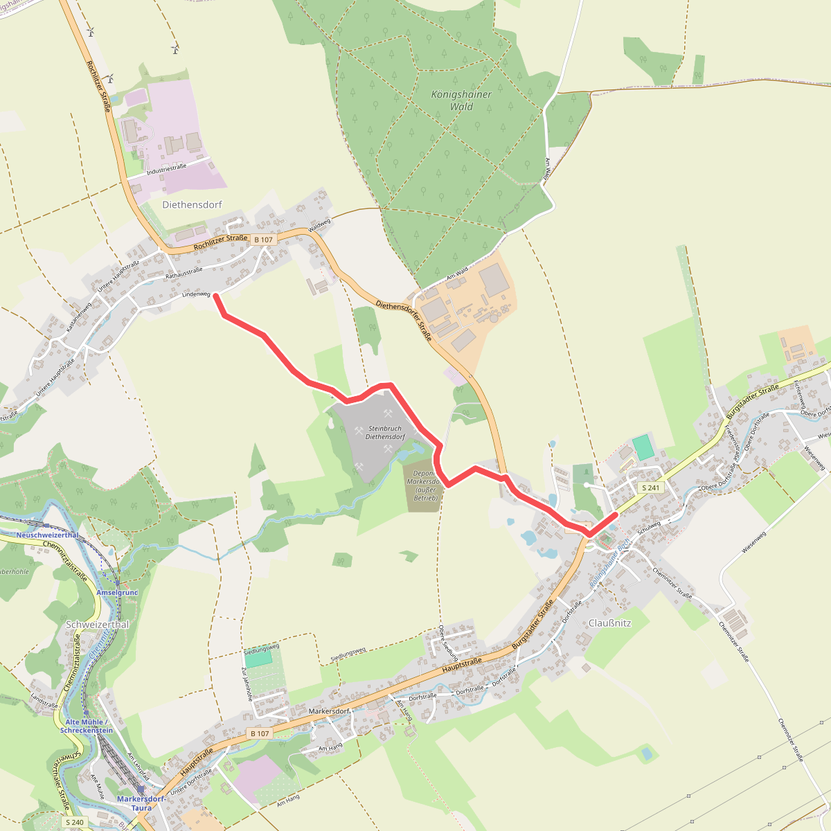 Wanderweg Claußnitz – Diethensdorf (Kirchsteig)