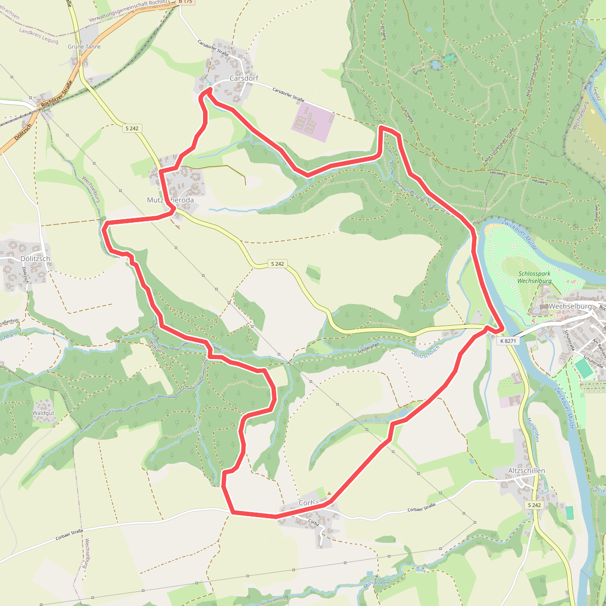 Wanderweg Corba – Mutzscheroda – Wechselburg