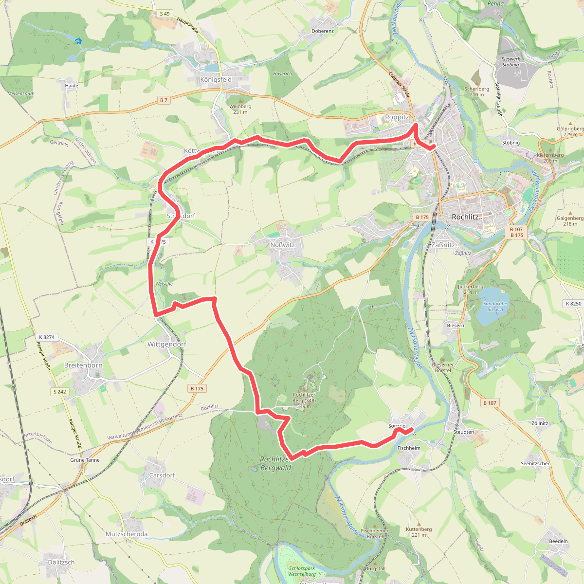 Wanderweg Sörnzig – Welsche – Rochlitz