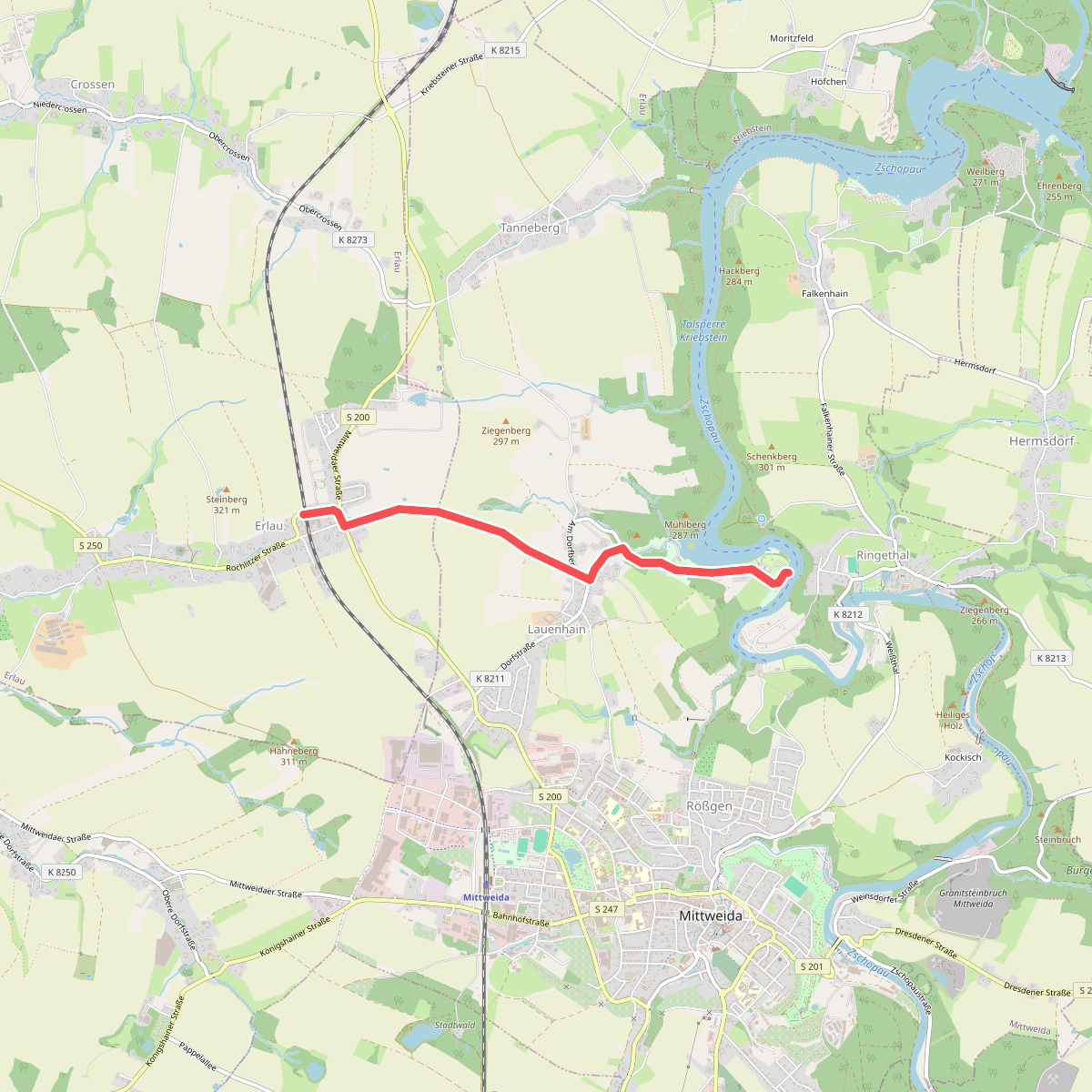 Mühlweg Erlau – Lauenhain