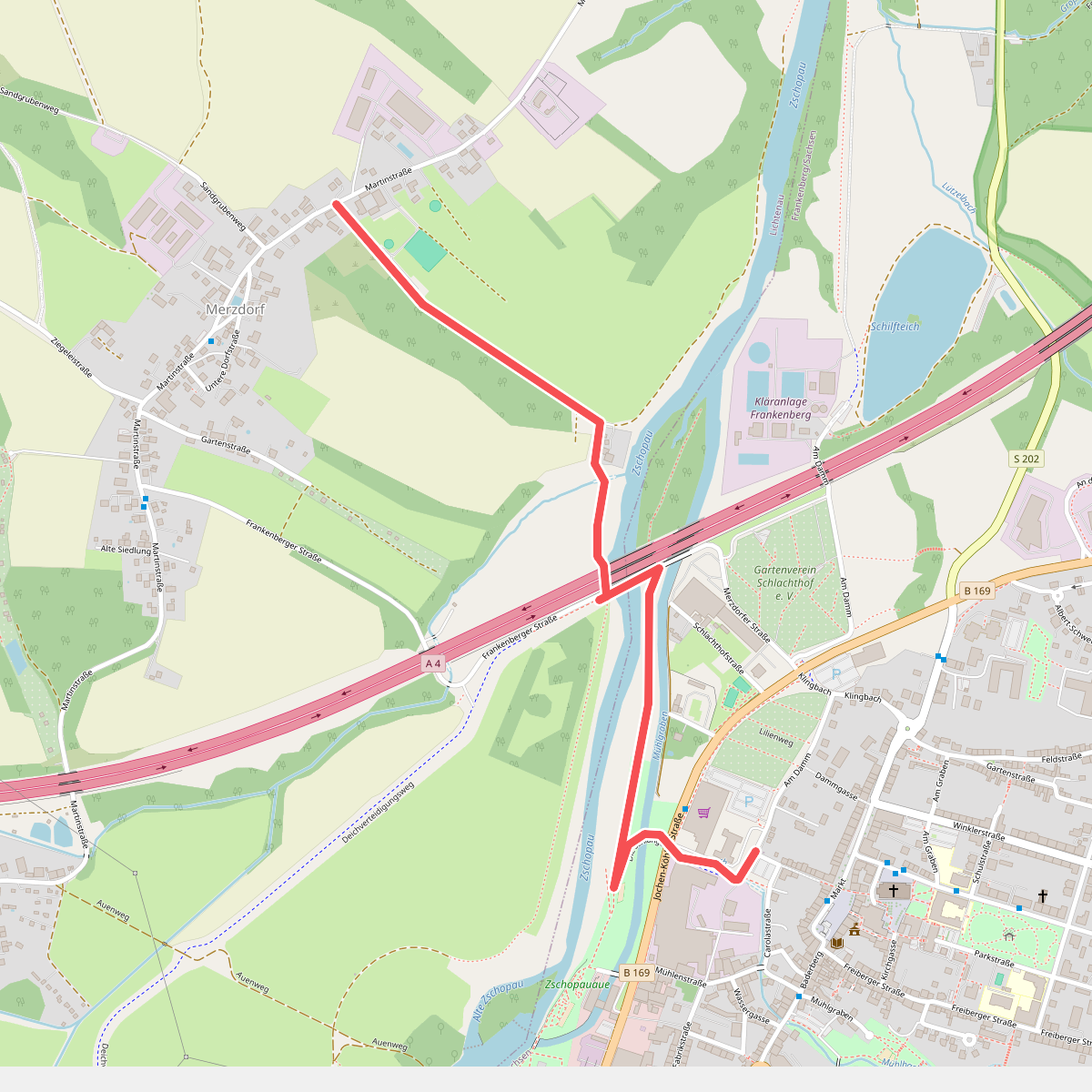 Ww Merzdorf - Frankenberg bis Zschopautalwanderweg