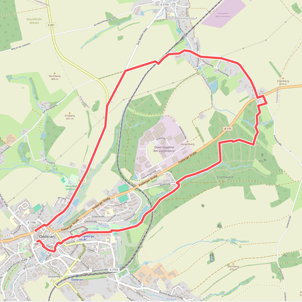 Ortswanderweg Oederan - Memmendorf