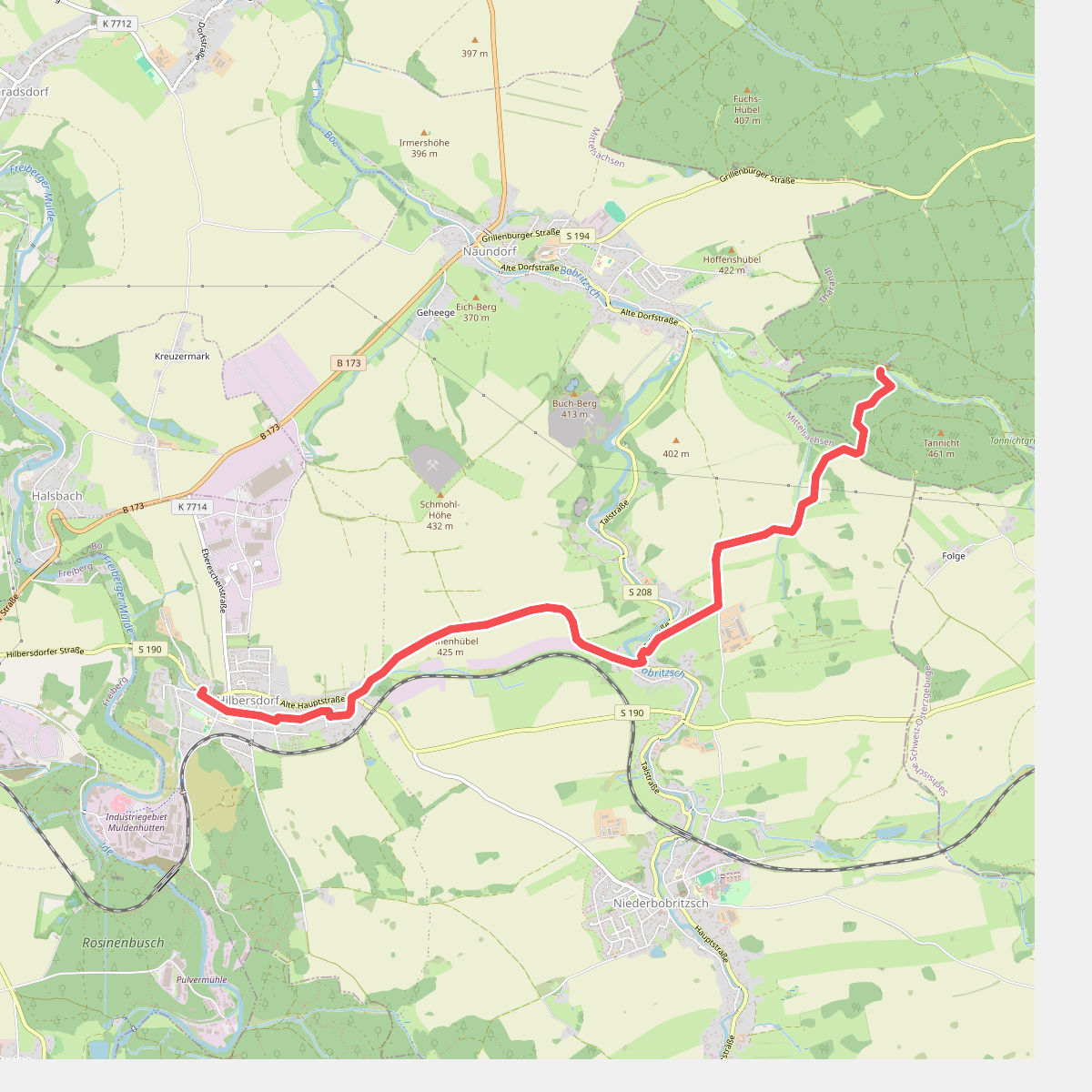 Hilbersdorf-Niederbobritzsch-Tännicht-Mittelpunkt Sachsen