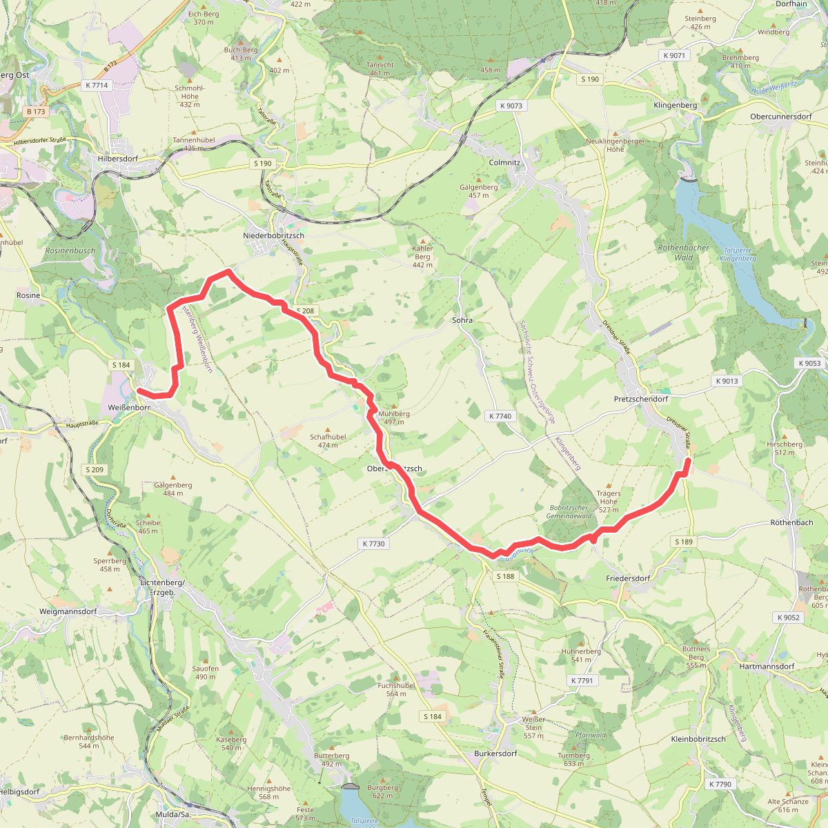 Wanderweg Weißenborn - Pretzschendorf